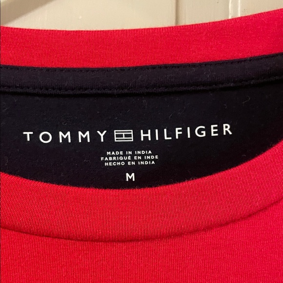 Tommy Hilfiger Men's Red, White, and Navy Long Sleeve Shirt - Picture 3 of 6